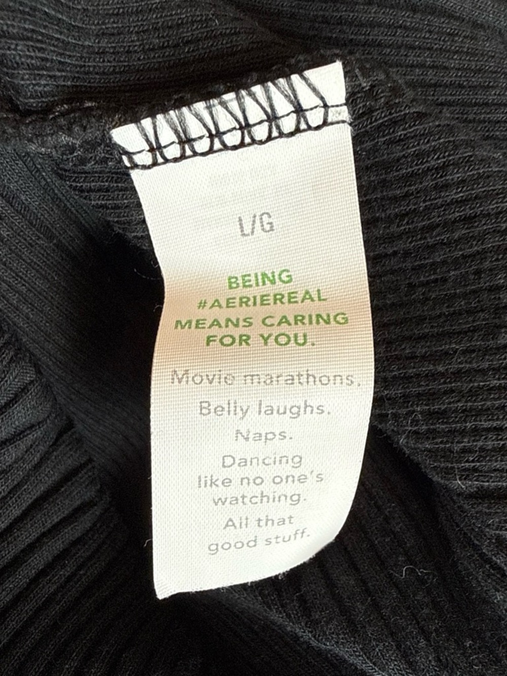 aerie Black Ribbed Henley-Style Racerback Tank - Picture 4 of 5